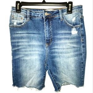 Distressed Denim Shorts